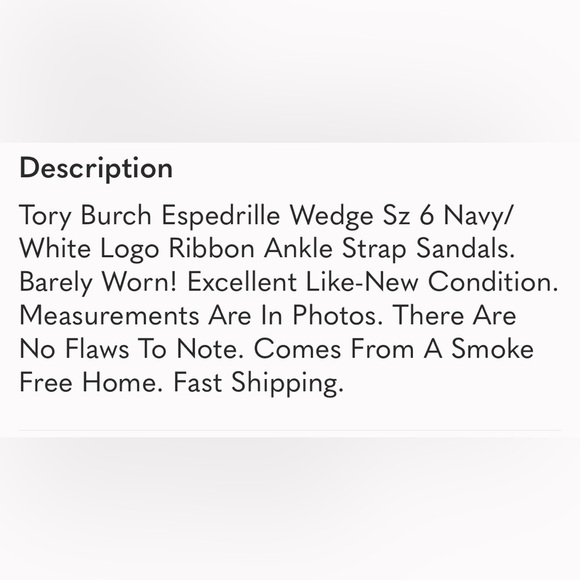 NEW Tory Burch Tory Ribbon Strappy 90mm Wedge Espadrille Sandal Navy & Tan Sz 6 - Picture 15 of 16